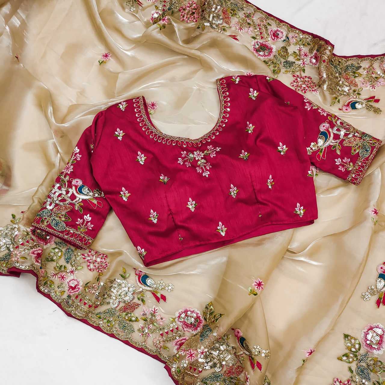 Ynf Jimmy Choo KESH600 Chakli Sarees Wedding Collections Wholesale Jimmy Choo Sarees Embroidered Sarees Sarees With Blouse Manufacturer- Kapda Export