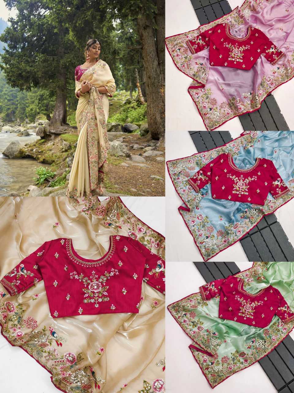 Ynf Jimmy Choo KESH600 Chakli Sarees Wedding Collections Wholesale Jimmy Choo Sarees Embroidered Sarees Sarees With Blouse Manufacturer- Kapda Export