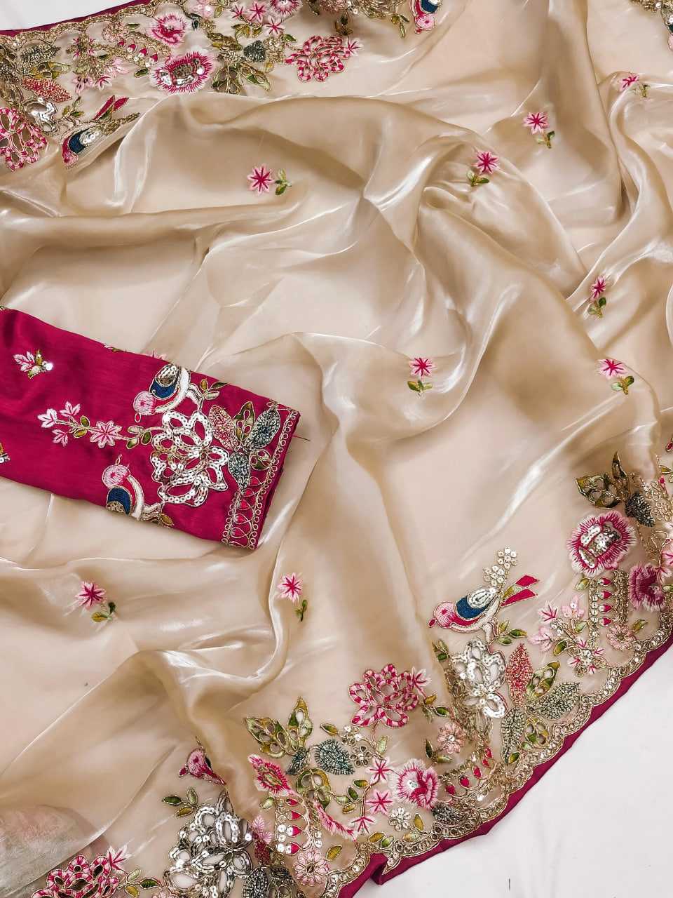 Ynf Jimmy Choo KESH600 Chakli Sarees Wedding Collections Wholesale Jimmy Choo Sarees Embroidered Sarees Sarees With Blouse Manufacturer- Kapda Export