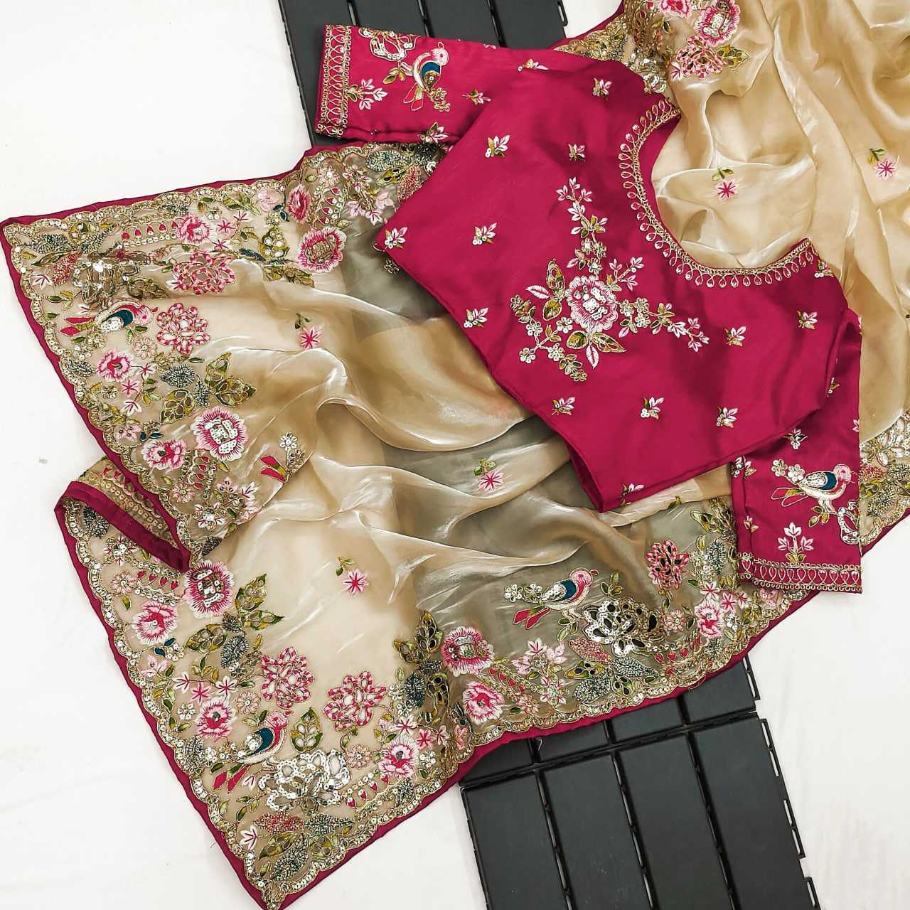 Ynf Jimmy Choo KESH600 Chakli Sarees Wedding Collections Wholesale Jimmy Choo Sarees Embroidered Sarees Sarees With Blouse Manufacturer- Kapda Export