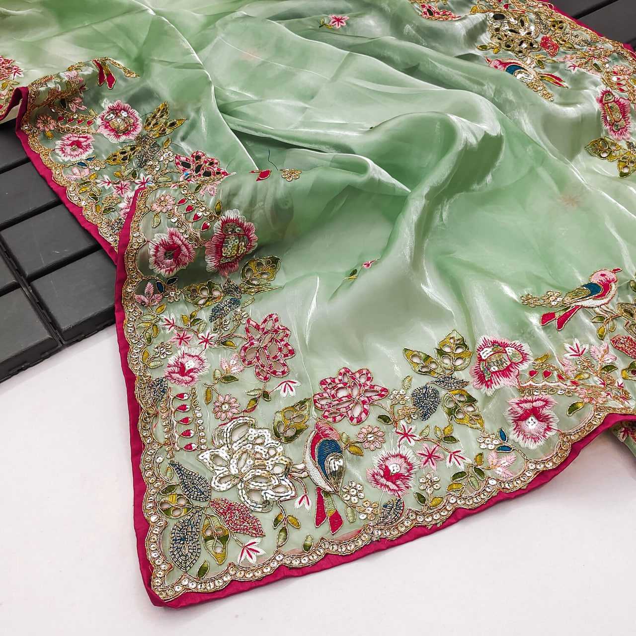 Ynf Jimmy Choo KESH600 Chakli Sarees Wedding Collections Wholesale Jimmy Choo Sarees Embroidered Sarees Sarees With Blouse Manufacturer- Kapda Export