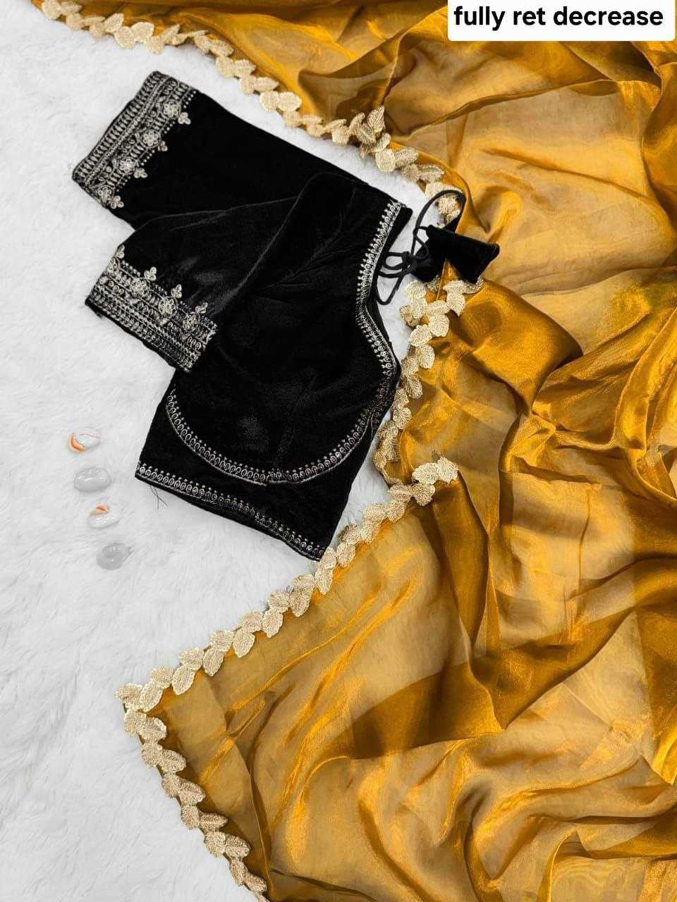 Ynf Jimmy Choo RIN216 kirti Sarees Wholesale Jimmy Choo Sarees Tissue Silk Saree Golden Sarees Manufacturer- Kapda Export