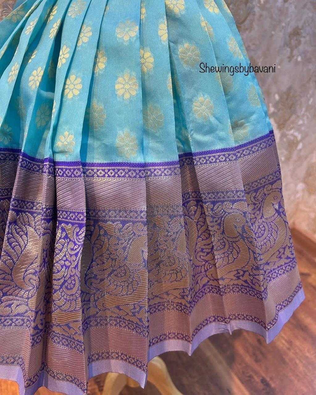 Ynf Kanjivaram Silk KESH622 maggam Kids Wear Wholesale Kids Gown Kids Ethnic Wear Kids Silk Dress Manufacturer- Kapda Export