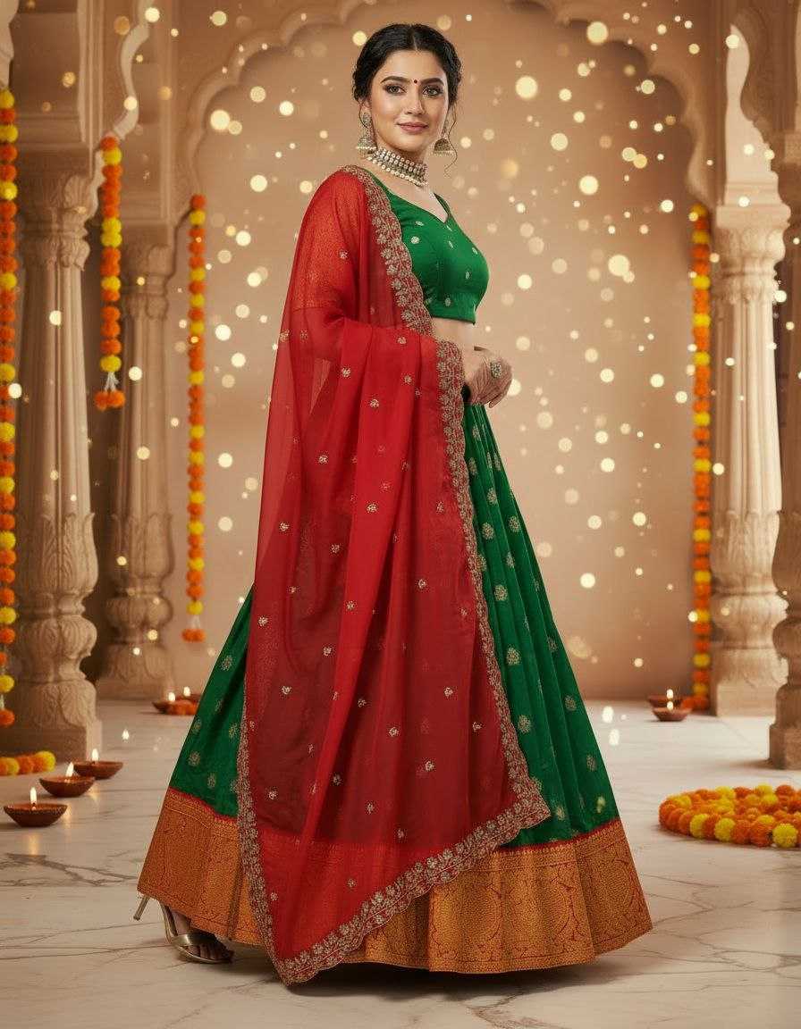 Ynf Kanjivaram Silk KESH723 Kanjivaram Lehengas Wholesale Silk Lehenga Embroidered Lehenga Zari Work Lehenga Manufacturer- Kapda Export