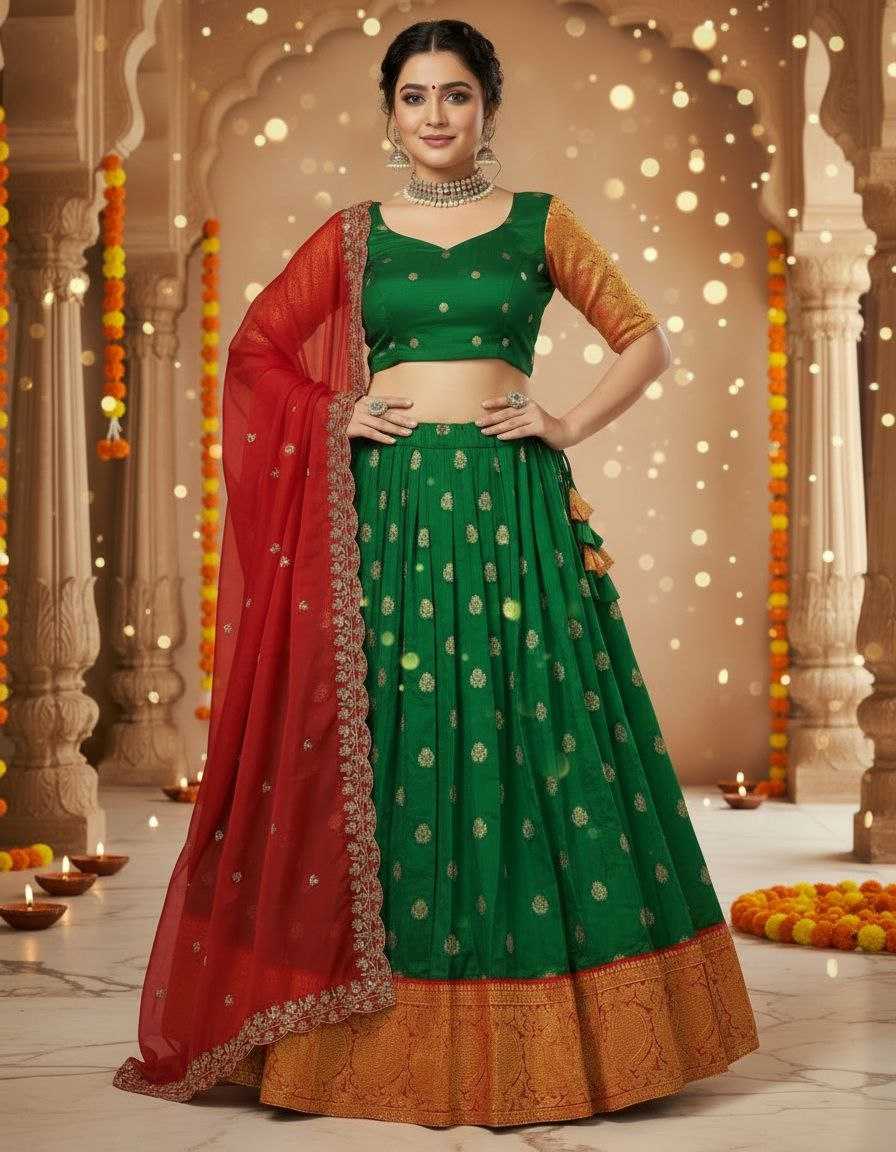 Ynf Kanjivaram Silk KESH723 Kanjivaram Lehengas Wholesale Silk Lehenga Embroidered Lehenga Zari Work Lehenga Manufacturer- Kapda Export