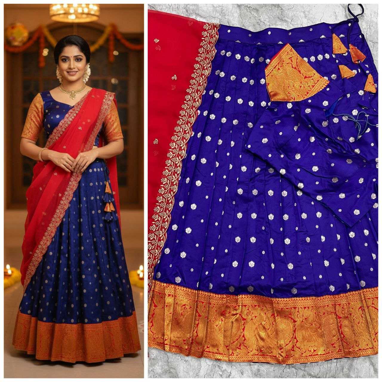 Ynf Kanjivaram Silk KESH723 Zari Lehengas Wholesale Silk Lehenga Embroidered Lehenga Zari Work Lehenga Manufacturer- Kapda Export