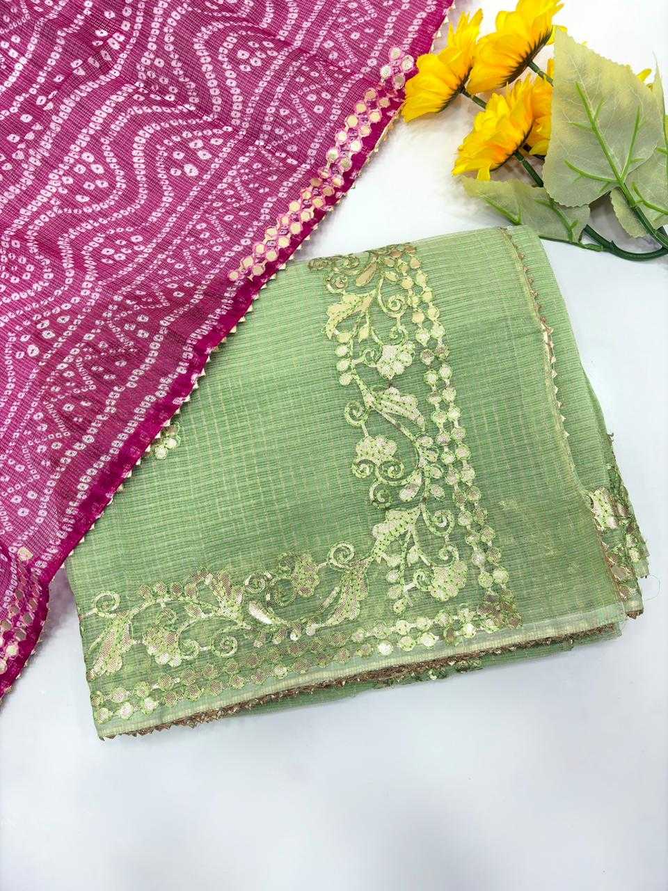 Ynf Kota Silk KESH592 kota Sarees Wholesale Gota Patti Sarees Zari Border Sarees Bandhani Sarees Manufacturer- Kapda Export
