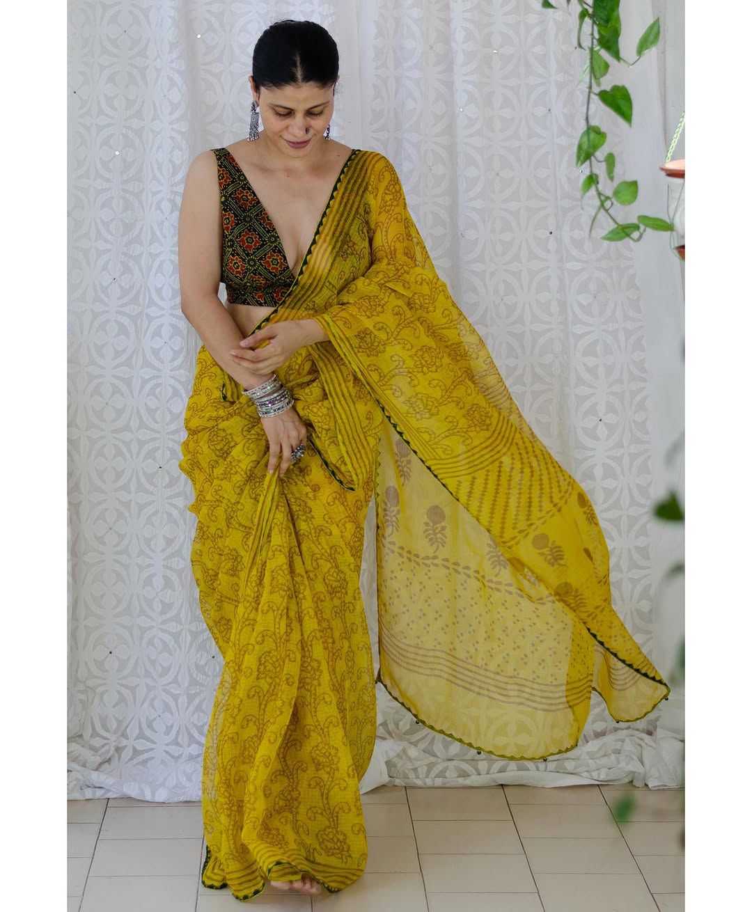 Ynf Kota Silk KESH690 Chamki Sarees Wholesale Designer Sarees Printed Sarees Kota Doria Sarees Manufacturer- Kapda Export