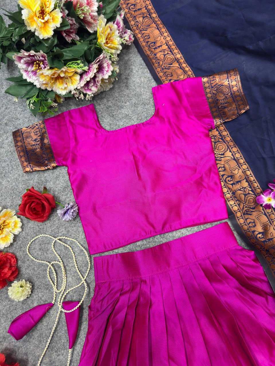 Ynf Lichi Silk KESH642 008 Kids Wear Wholesale Kids Lehenga Girls Ethnic Wear Baby Girl Lehenga Manufacturer- Kapda Export