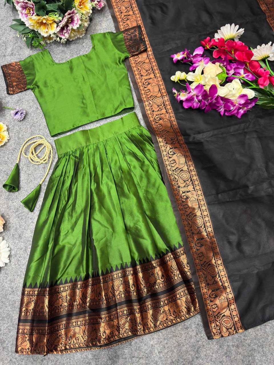 Ynf Lichi Silk KESH642 008 Kids Wear Wholesale Kids Lehenga Girls Ethnic Wear Baby Girl Lehenga Manufacturer- Kapda Export