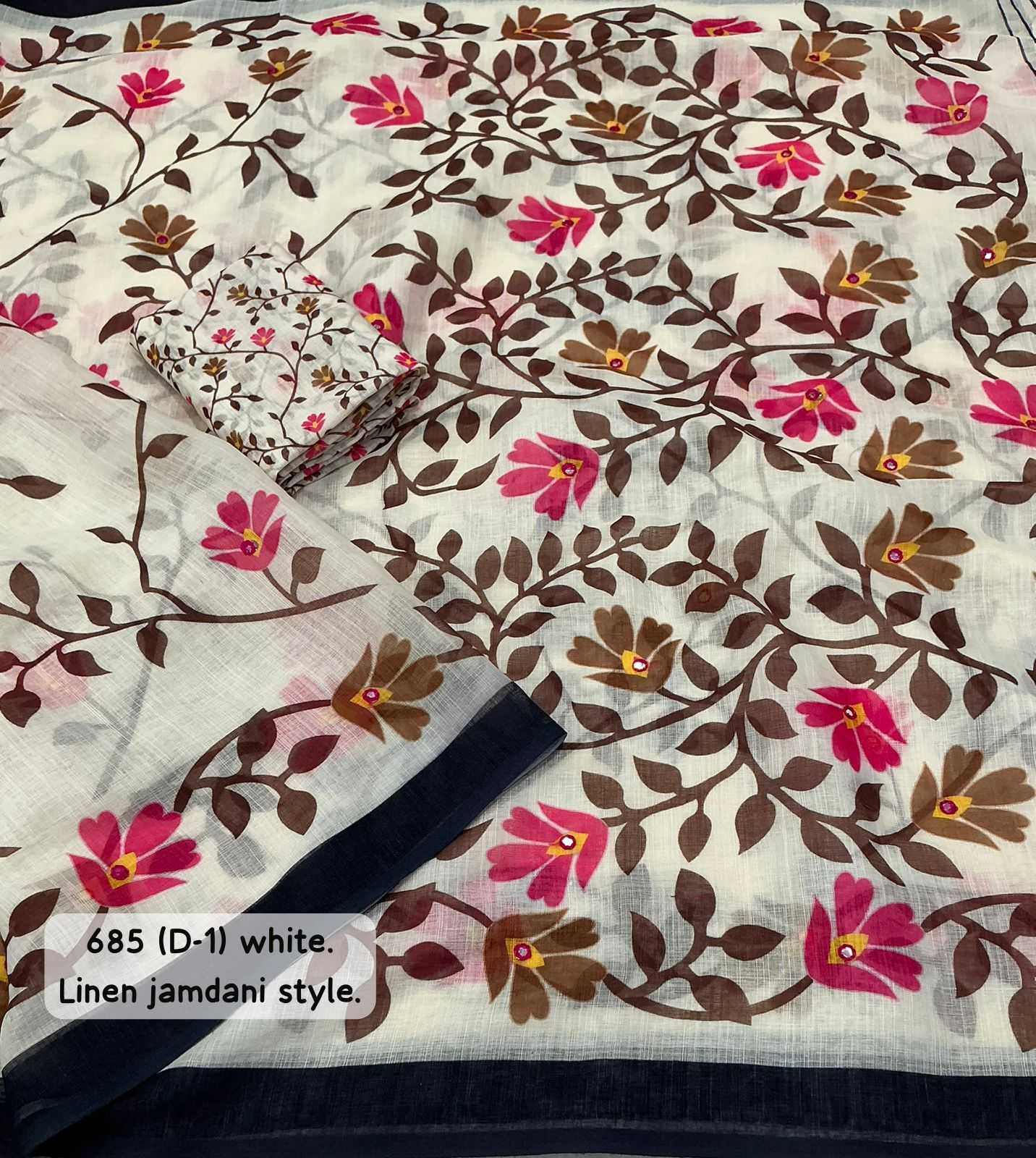 Ynf Linen KESH433 classic Sarees Wholesale Printed Sarees Mirror Work Saree Linen Sarees Manufacturer- Kapda Export