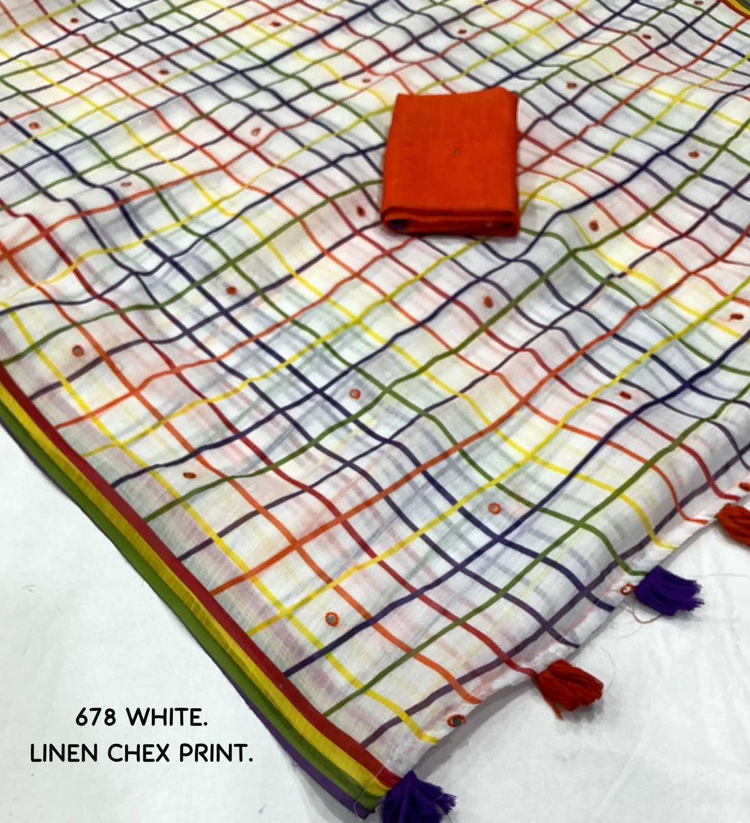 Ynf Linen KESH433 classic Sarees Wholesale Printed Sarees Mirror Work Saree Linen Sarees Manufacturer- Kapda Export