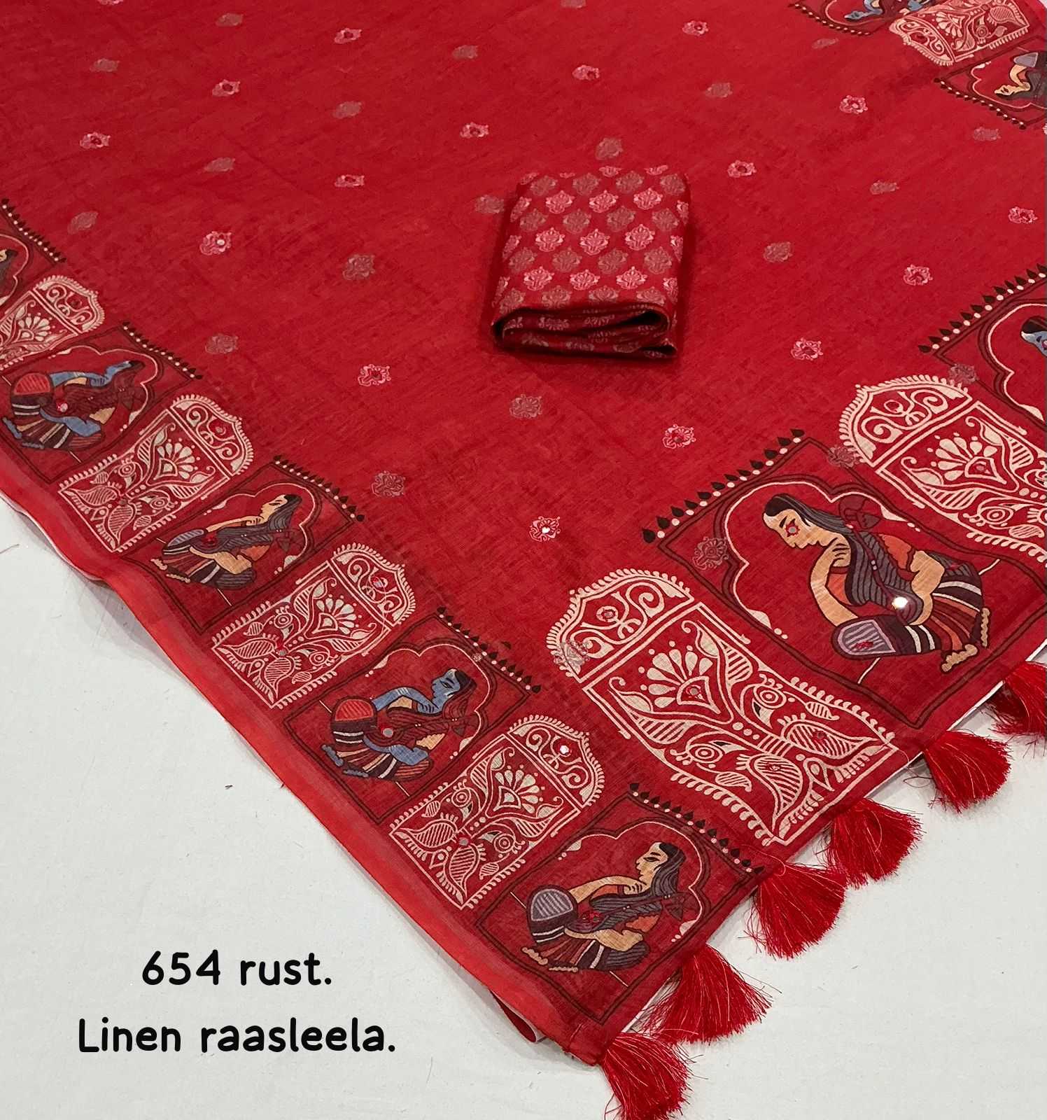 Ynf Linen KESH433 classic Sarees Wholesale Printed Sarees Mirror Work Saree Linen Sarees Manufacturer- Kapda Export
