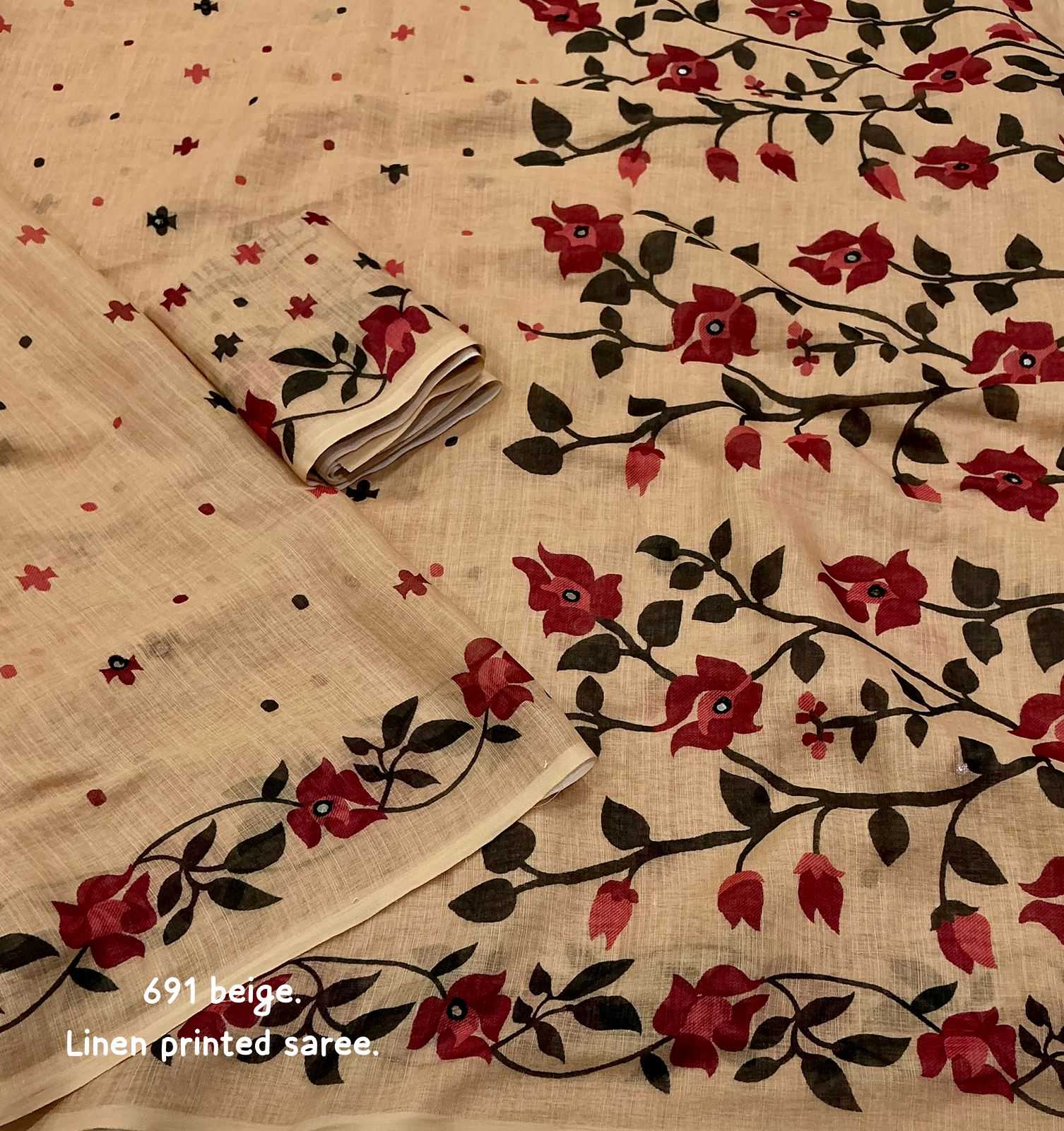 Ynf Linen KESH433 classic Sarees Wholesale Printed Sarees Mirror Work Saree Linen Sarees Manufacturer- Kapda Export