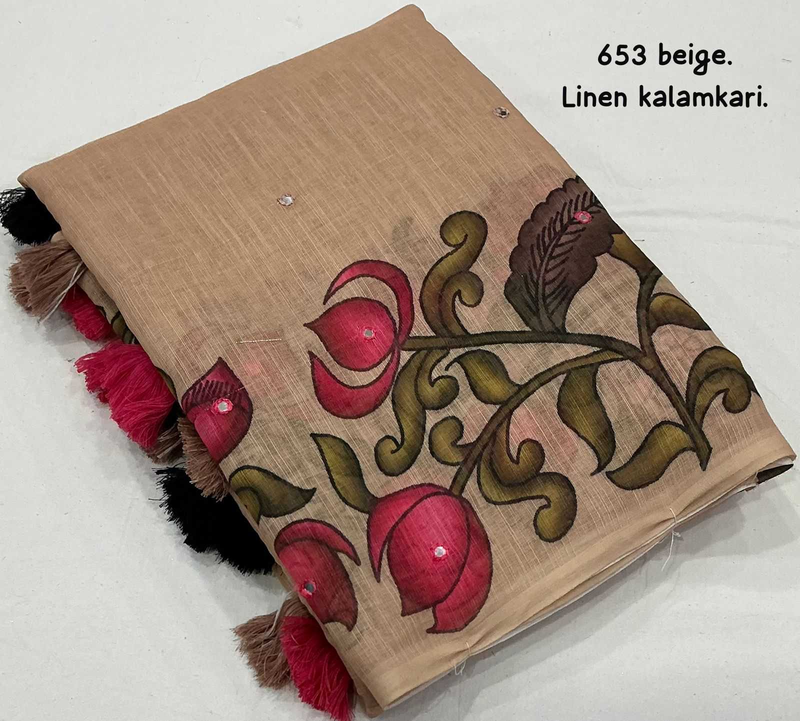 Ynf Linen KESH433 classic Sarees Wholesale Printed Sarees Mirror Work Saree Linen Sarees Manufacturer- Kapda Export