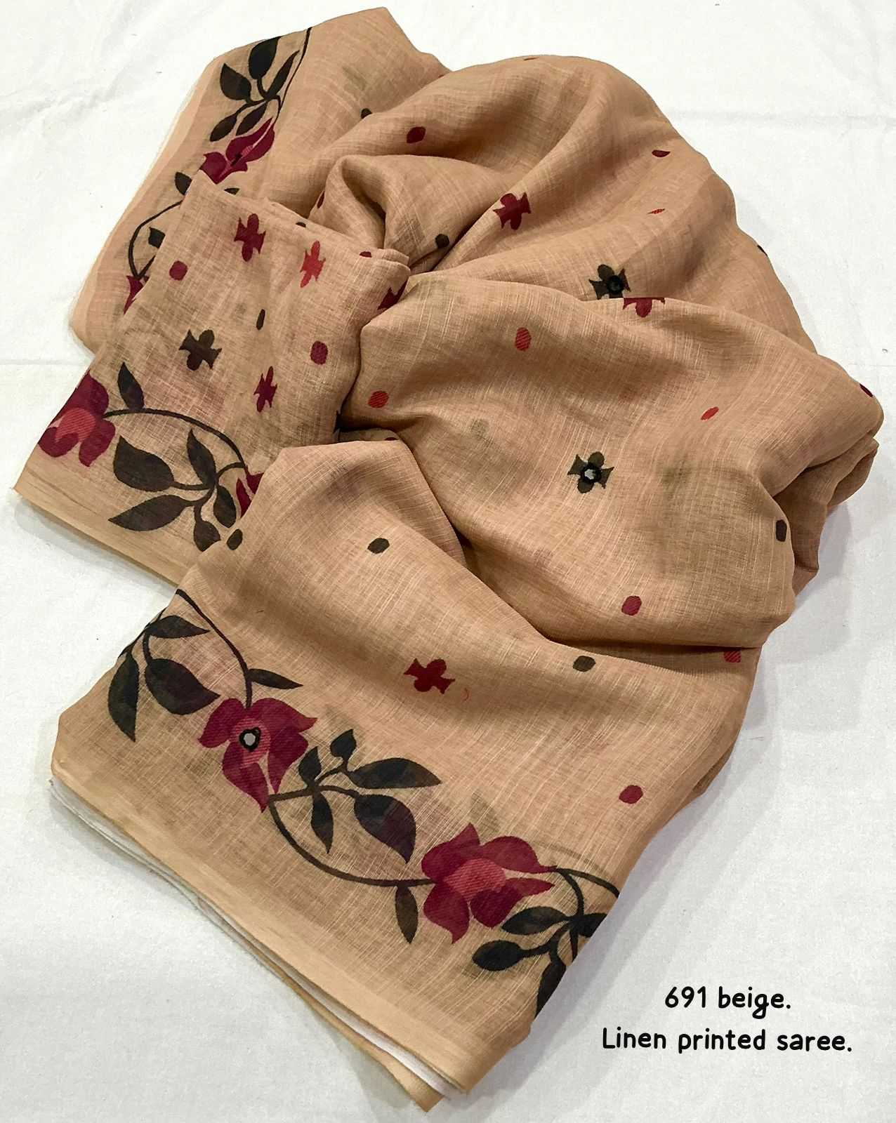 Ynf Linen KESH433 classic Sarees Wholesale Printed Sarees Mirror Work Saree Linen Sarees Manufacturer- Kapda Export