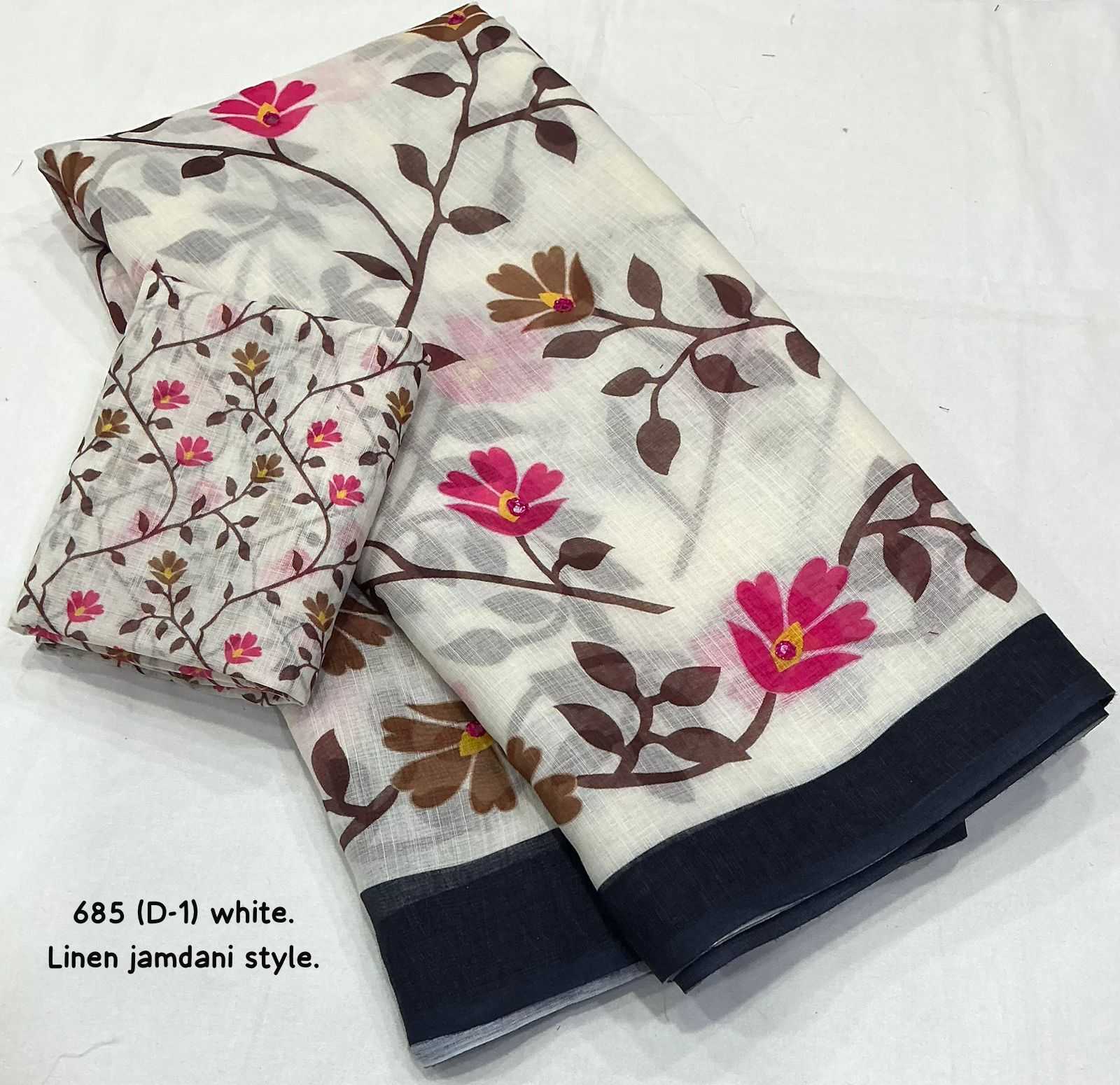 Ynf Linen KESH433 classic Sarees Wholesale Printed Sarees Mirror Work Saree Linen Sarees Manufacturer- Kapda Export