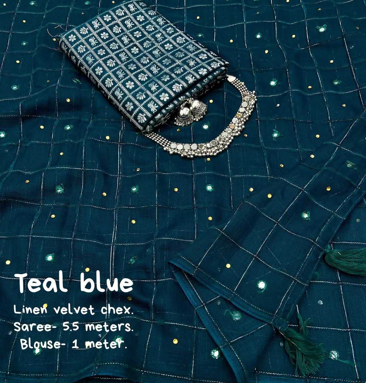 Ynf Linen KESH433 linen Sarees Wholesale Designer Sarees Mirror Work Saree Traditional Sarees Manufacturer- Kapda Export