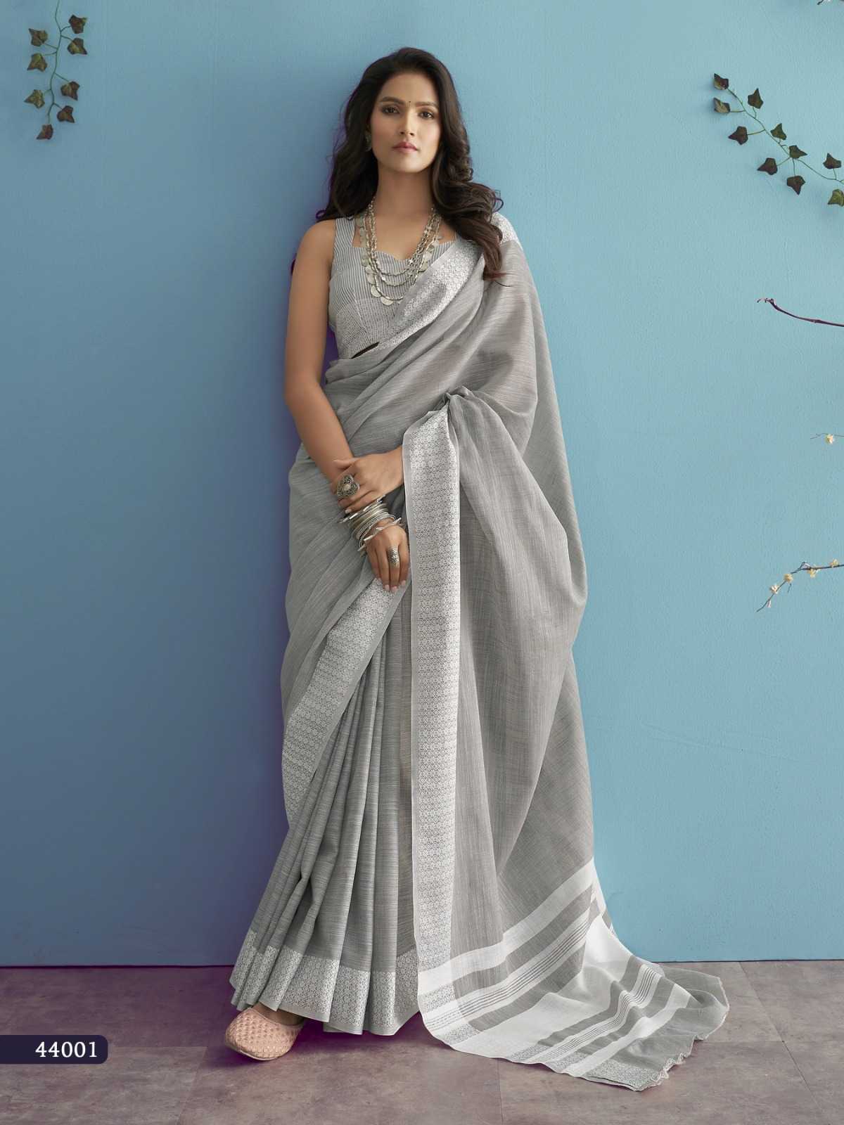 Ynf Linen KESH530 RajPath Aarzoo Sarees Wholesale Designer Sarees Chikan Sarees Linen Sarees Manufacturer- Kapda Export