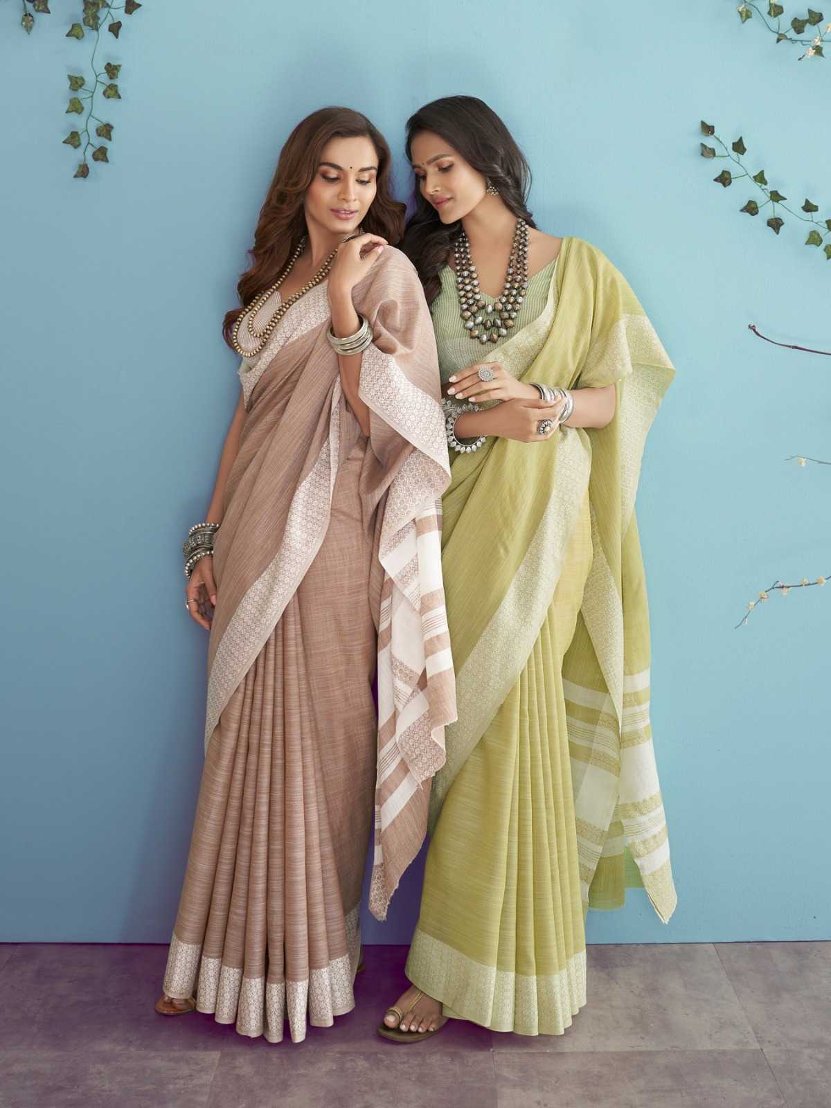 Ynf Linen KESH530 RajPath Aarzoo Sarees Wholesale Designer Sarees Chikan Sarees Linen Sarees Manufacturer- Kapda Export