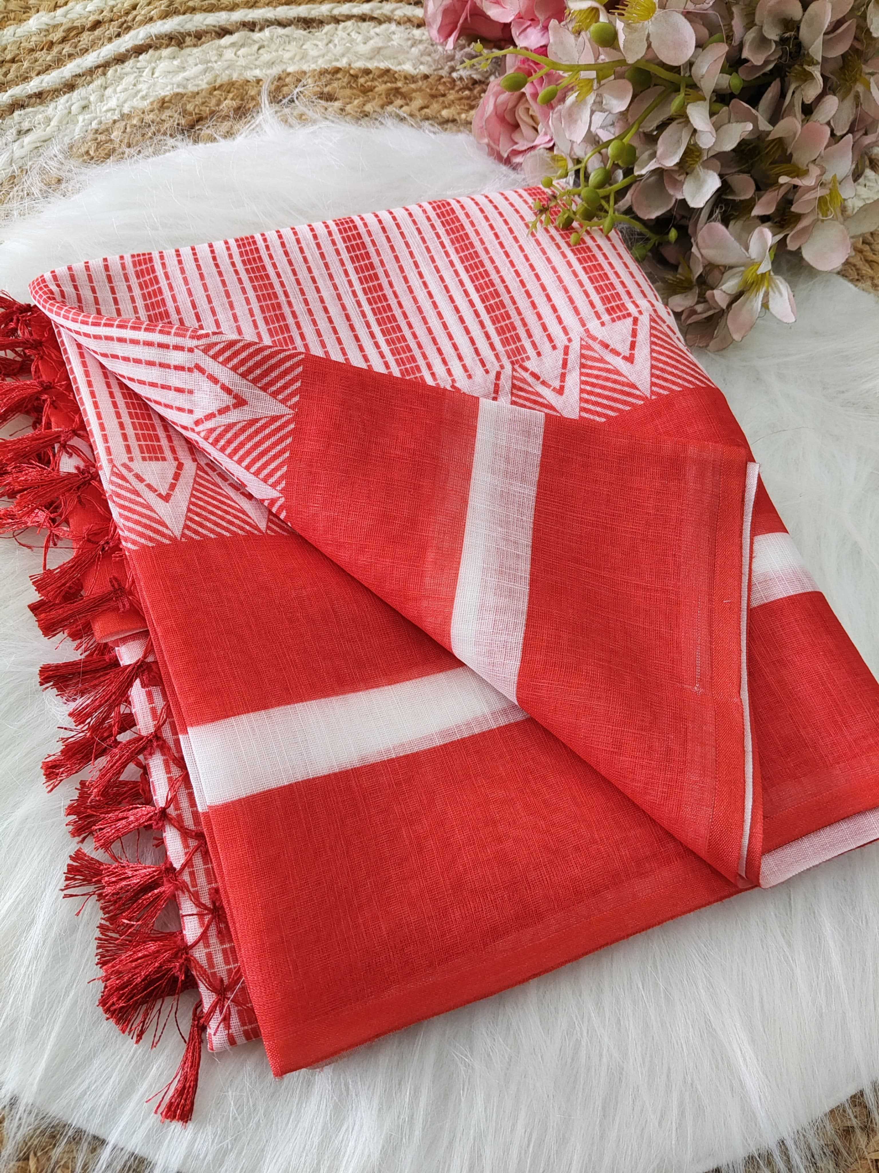 Ynf Linen KESH682 Same Jhalar Sarees Wholesale Printed Sarees Plain Sarees Linen Sarees Manufacturer- Kapda Export