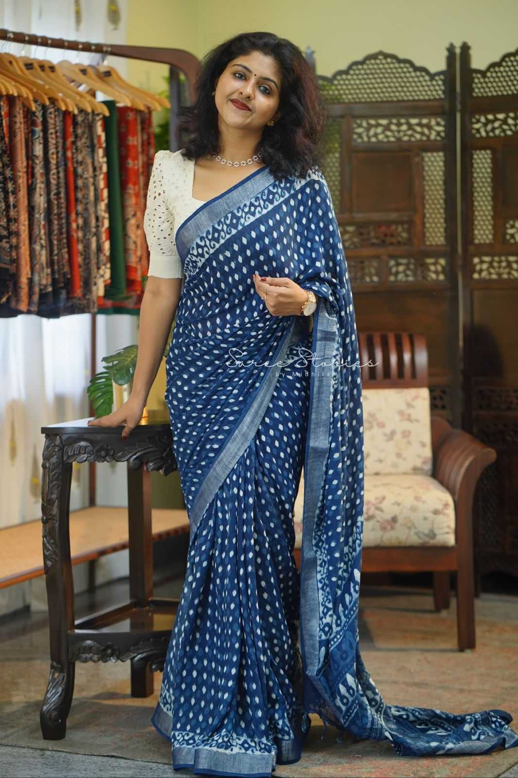 Ynf Linen KESH690 Raazhi Sarees Wholesale Linen Sarees Casual Sarees Office Wear Sarees Manufacturer- Kapda Export