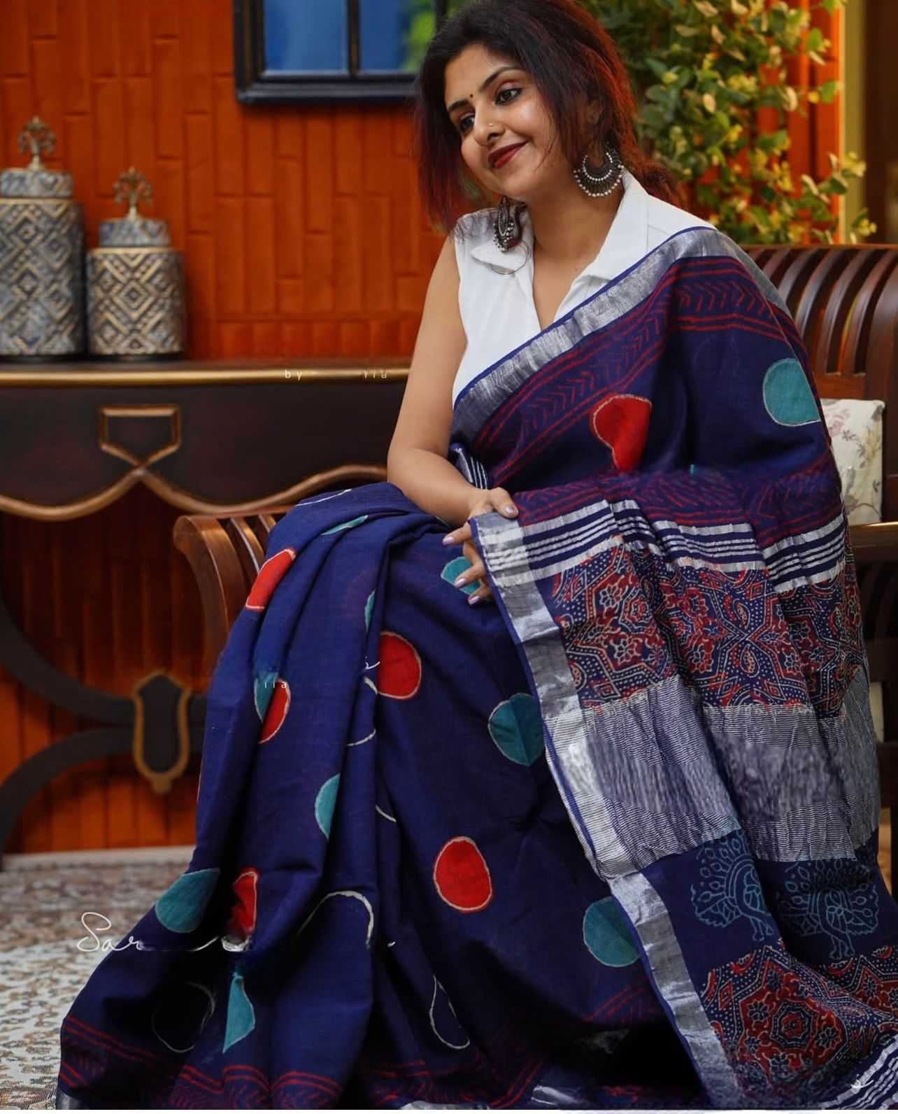 Ynf Linen KESH690 Raazhi Sarees Wholesale Linen Sarees Casual Sarees Office Wear Sarees Manufacturer- Kapda Export