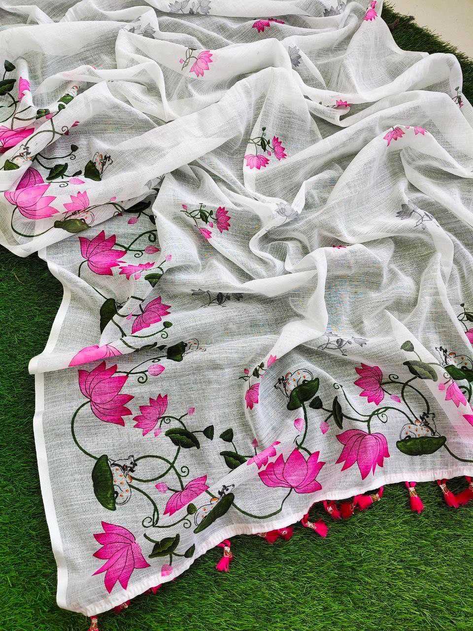 Ynf Linen KESH740 238 Sarees Wholesale Designer Sarees Printed Sarees Lightweight Sarees Manufacturer- Kapda Export