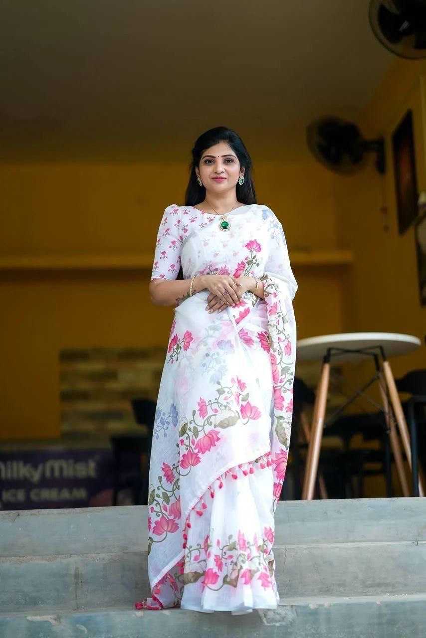 Ynf Linen KESH740 238 Sarees Wholesale Designer Sarees Printed Sarees Lightweight Sarees Manufacturer- Kapda Export