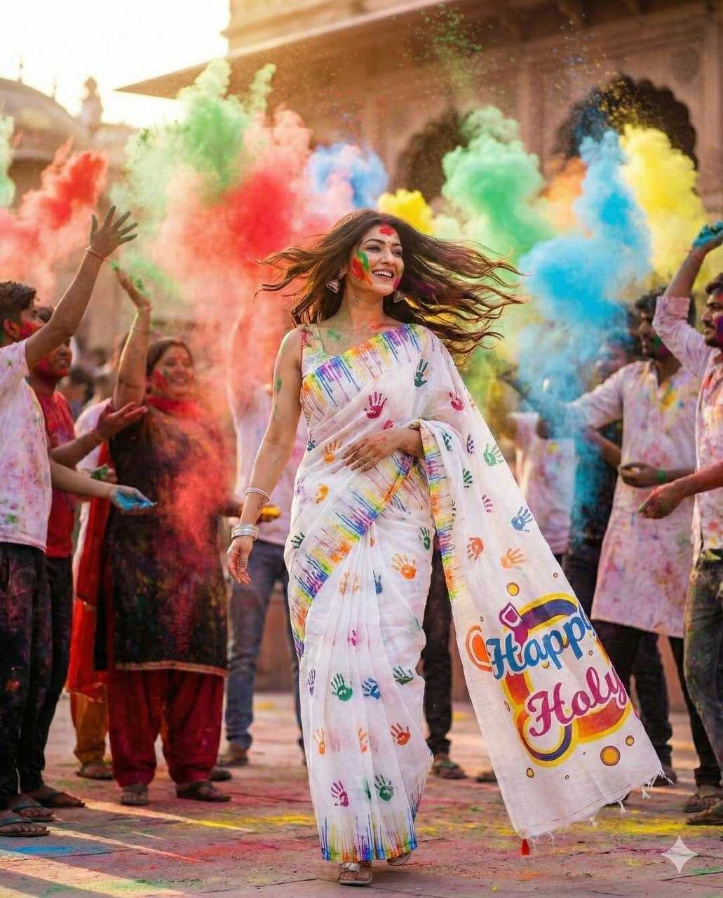 Ynf Linen RIN132 2034 Sarees Festive Collections Wholesale Printed Sarees Cotton Linen Sarees Holi Collections Manufacturer- Kapda Export