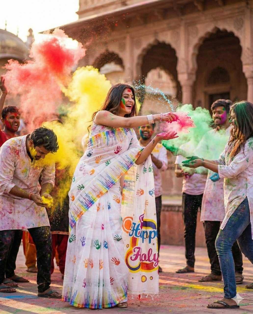 Ynf Linen RIN132 2034 Sarees Festive Collections Wholesale Printed Sarees Cotton Linen Sarees Holi Collections Manufacturer- Kapda Export