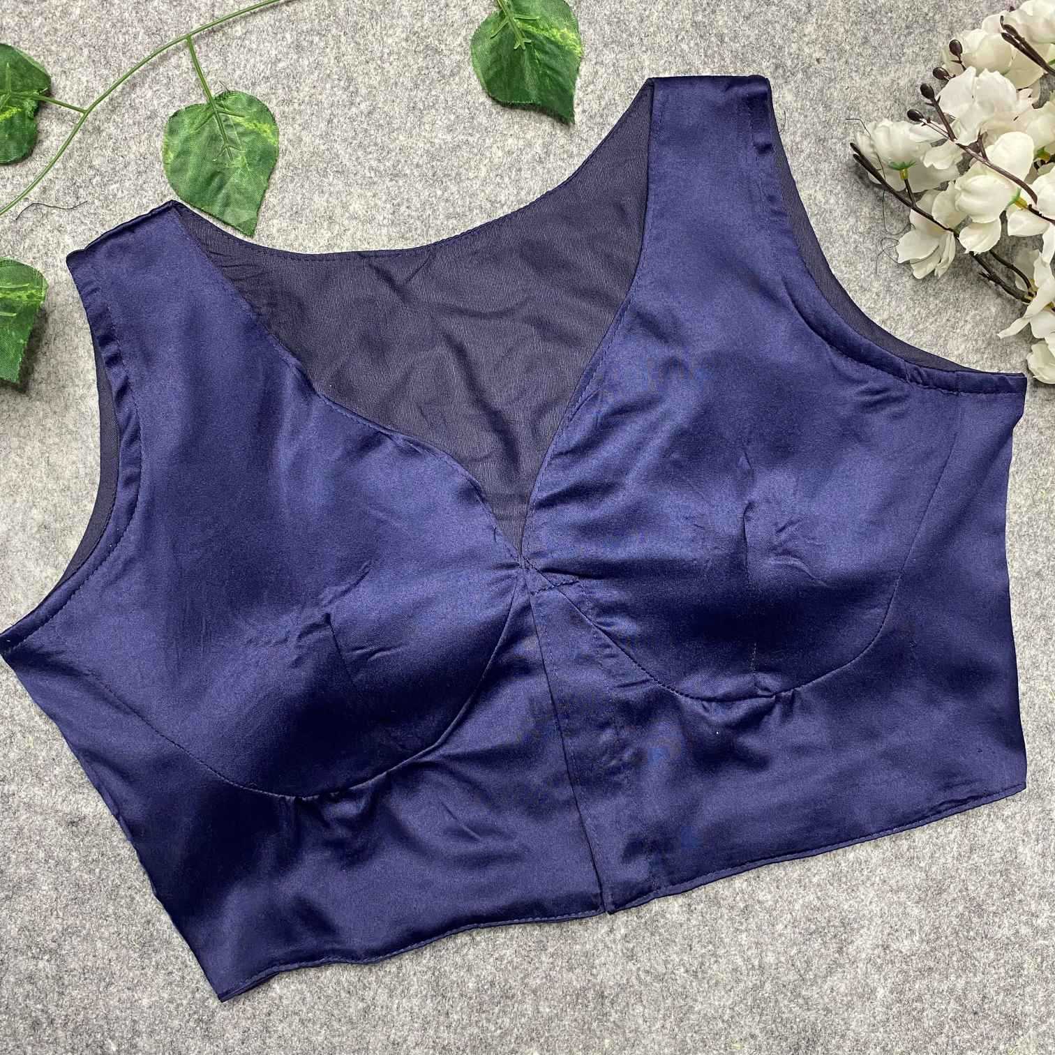 Ynf Malay Satin Silk KESH411 Satin Readymade Blouses Wholesale V-Neck Blouses Designer Blouse Fashion Blouse Manufacturer- Kapda Export