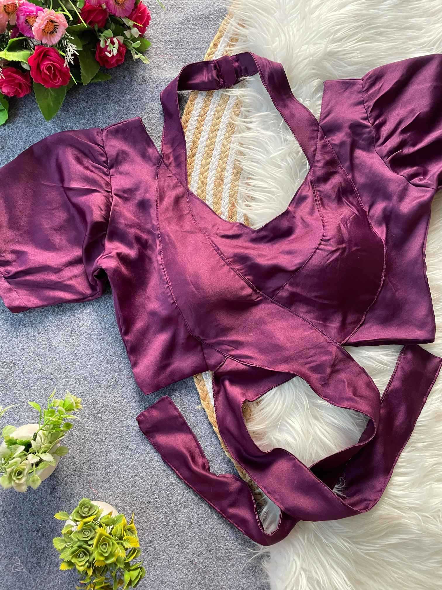 Ynf Malay Satin Silk KESH411 SATTIN Readymade Blouses Wholesale Designer Blouse Cotton Blouse Fashion Blouse Manufacturer- Kapda Export