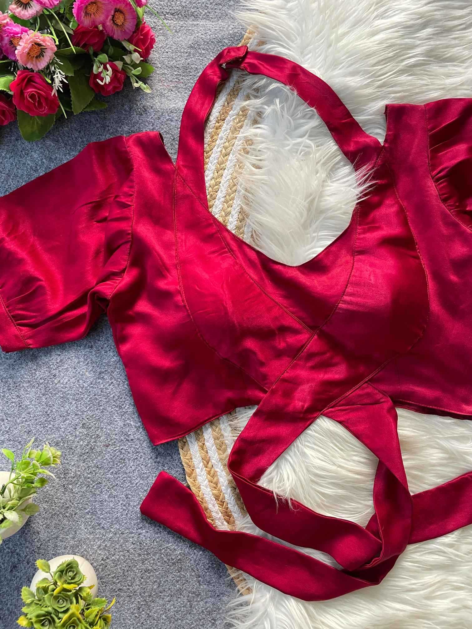 Ynf Malay Satin Silk KESH411 SATTIN Readymade Blouses Wholesale Designer Blouse Cotton Blouse Fashion Blouse Manufacturer- Kapda Export