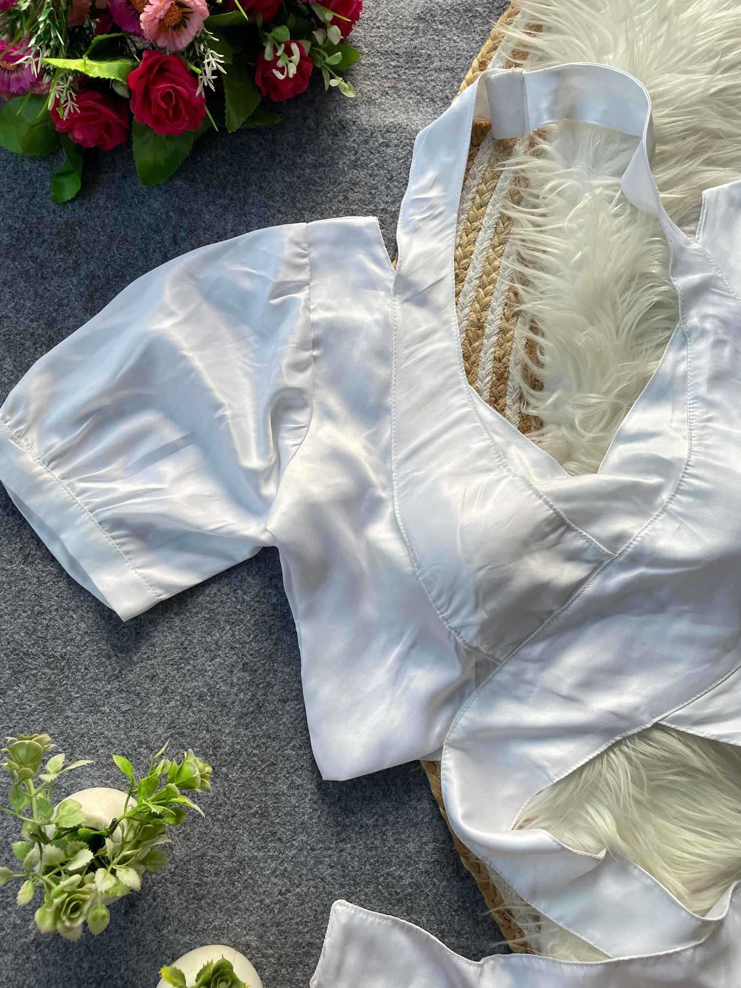 Ynf Malay Satin Silk KESH411 SATTIN Readymade Blouses Wholesale Designer Blouse Cotton Blouse Fashion Blouse Manufacturer- Kapda Export