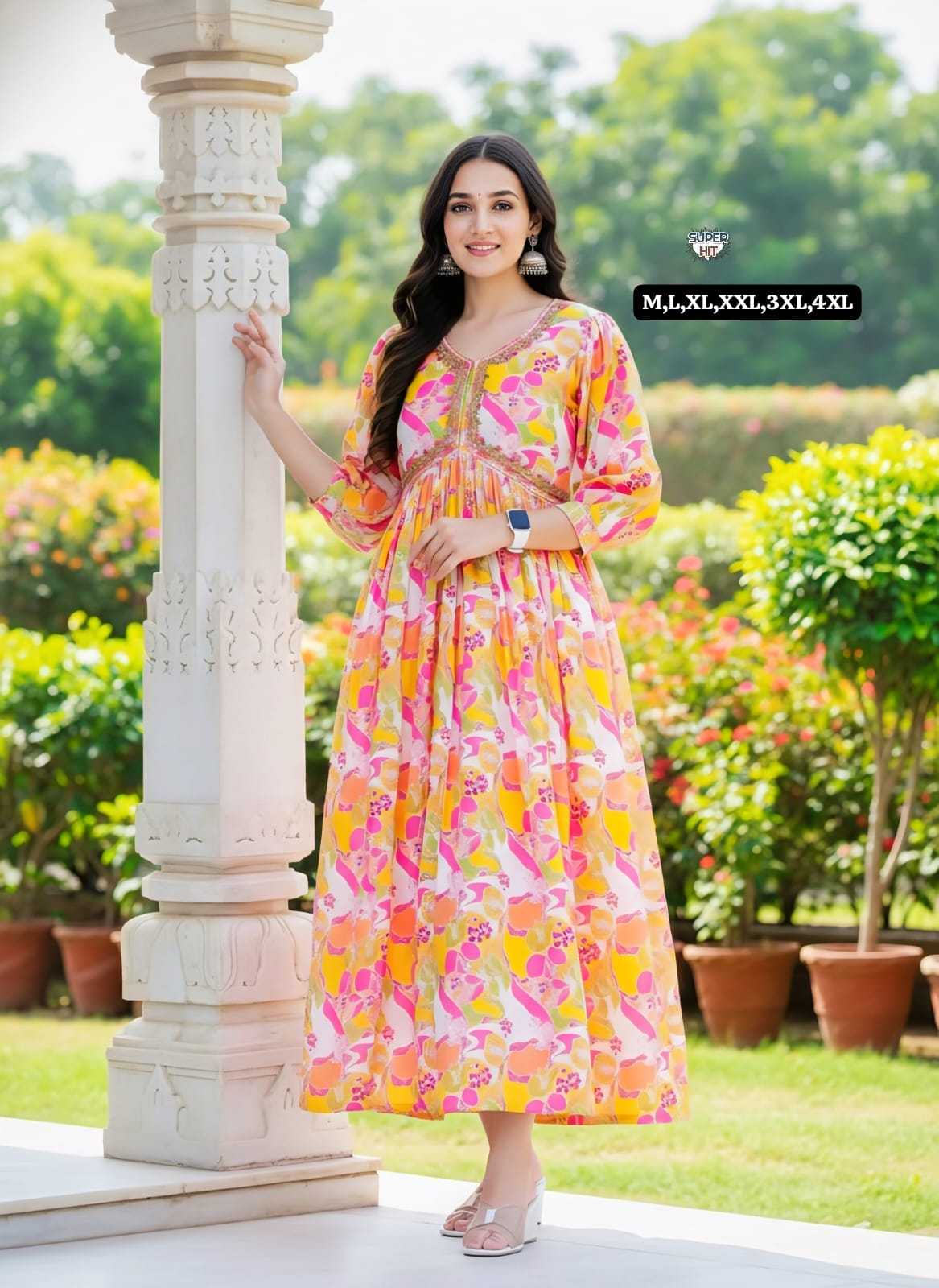 Ynf Maslin KESH536 FASHIONISTA Vol-2 Gowns Wholesale Printed Gowns Fancy Gowns Embroidery Gowns Manufacturer- Kapda Export