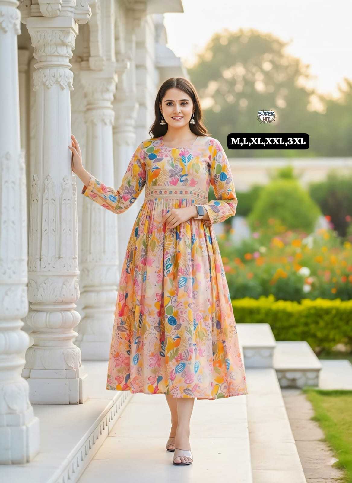 Ynf Maslin KESH536 FASHIONISTA Vol-2 Gowns Wholesale Printed Gowns Fancy Gowns Embroidery Gowns Manufacturer- Kapda Export