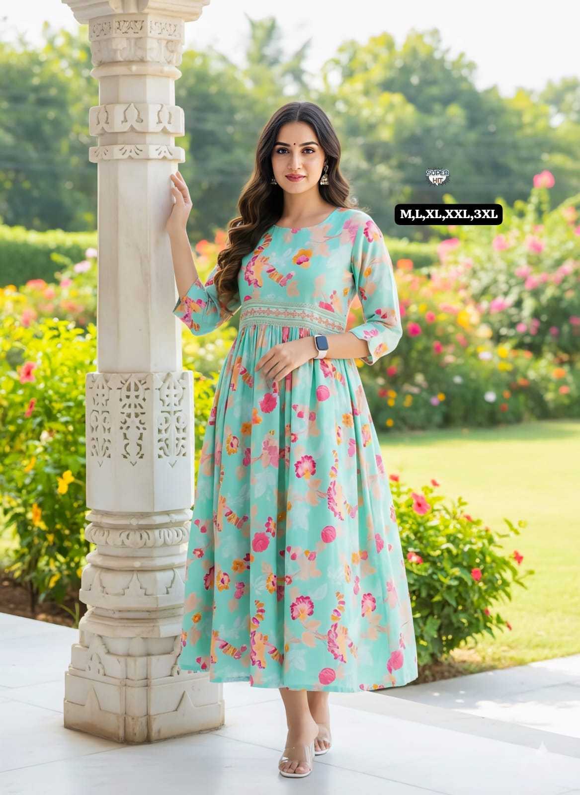 Ynf Maslin KESH536 FASHIONISTA Vol-2 Gowns Wholesale Printed Gowns Fancy Gowns Embroidery Gowns Manufacturer- Kapda Export
