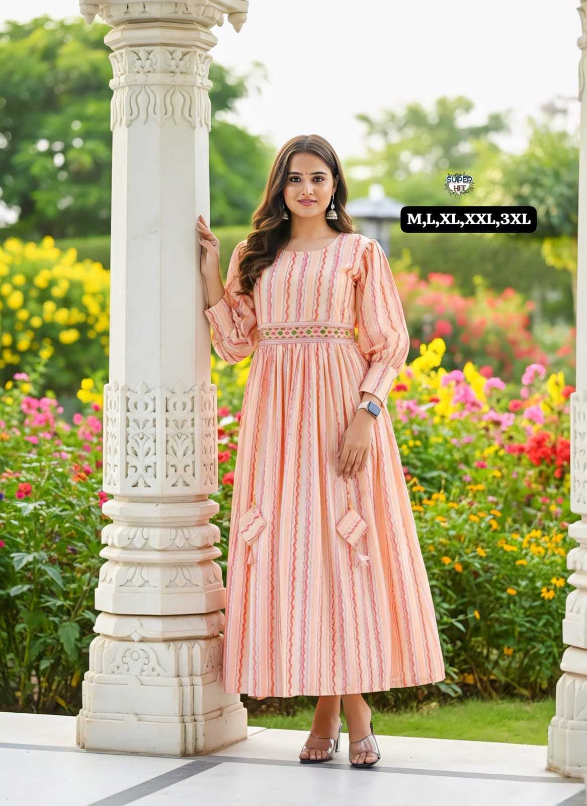 Ynf Maslin KESH536 FASHIONISTA Vol-2 Gowns Wholesale Printed Gowns Fancy Gowns Embroidery Gowns Manufacturer- Kapda Export