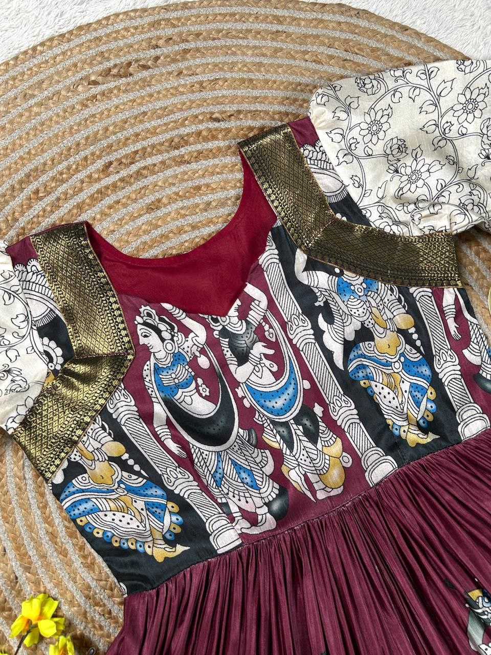 Ynf Muslin Cotton KESH167 AYUSH Gowns Wholesale Fancy Gowns Party Gowns Floral Print Gowns Manufacturer- Kapda Export