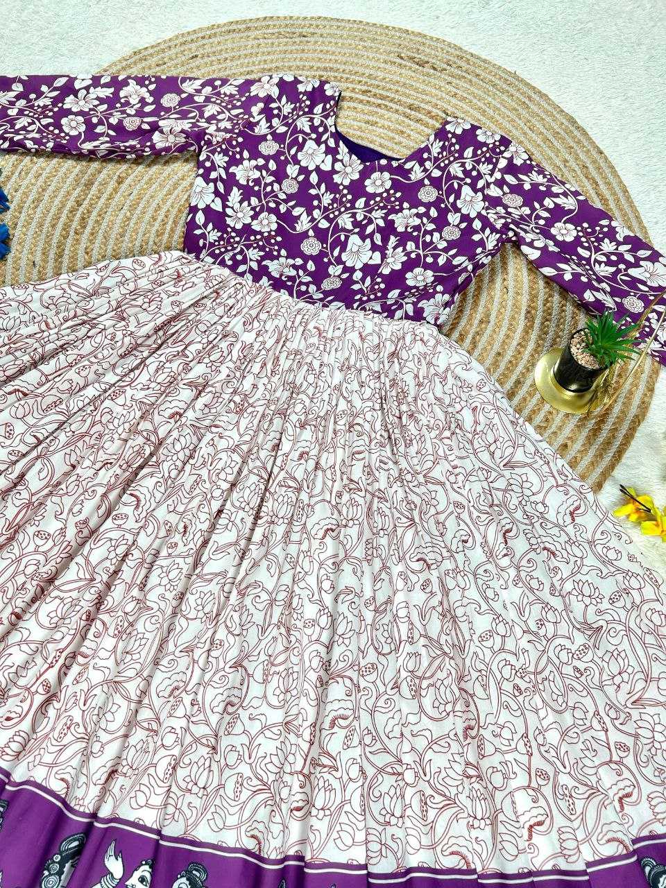 Ynf Muslin Cotton KESH167 RAJ Gowns Wholesale Evening Gowns Party Wear Gowns Floral Print Gowns Manufacturer- Kapda Export