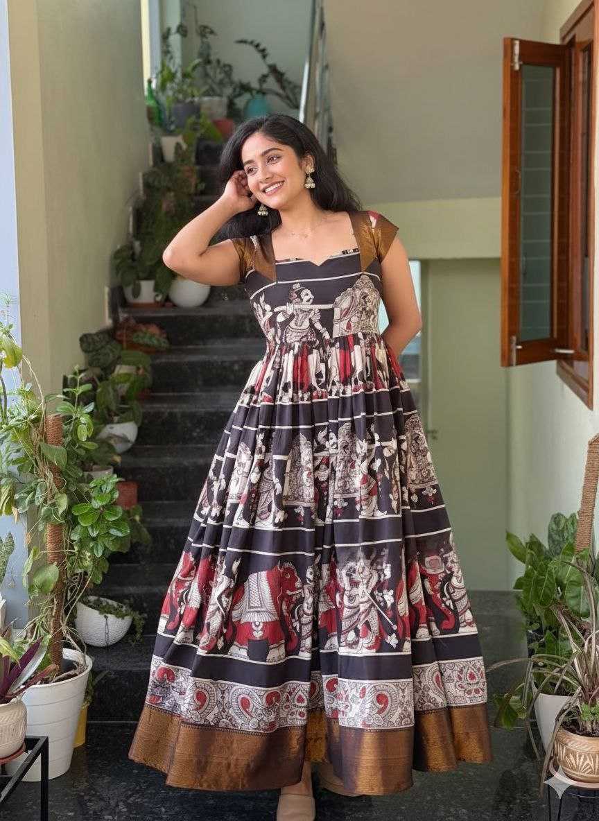 Ynf Muslin Cotton KESH167 RAM Gowns Wholesale Evening Gowns Party Wear Gowns Designer Gowns Manufacturer- Kapda Export