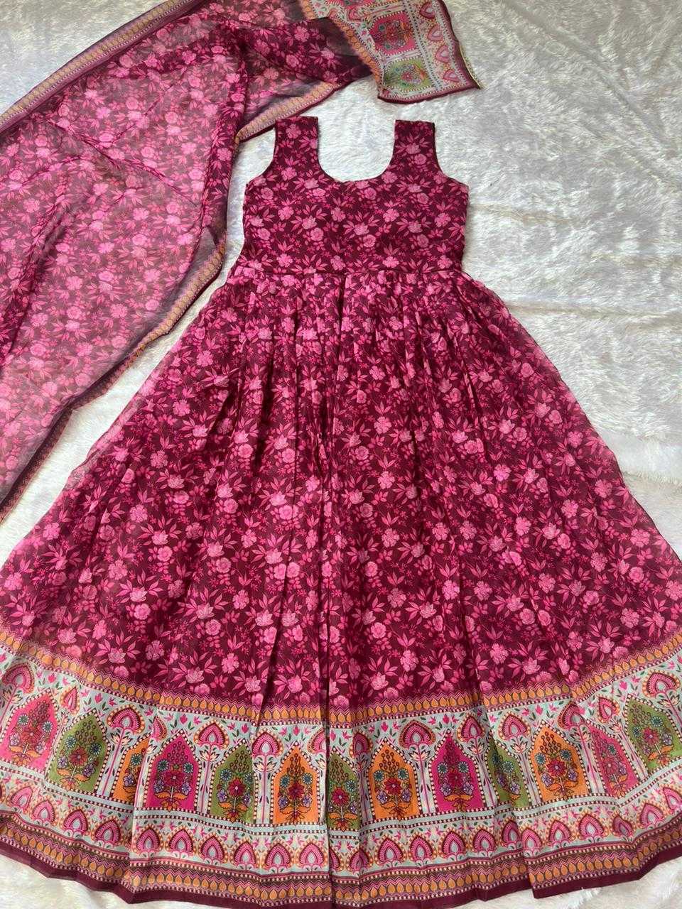 Ynf Organza Gowns Wholesale Printed Gowns Designer Gowns Silk Gowns Manufacturer- Kapda Export