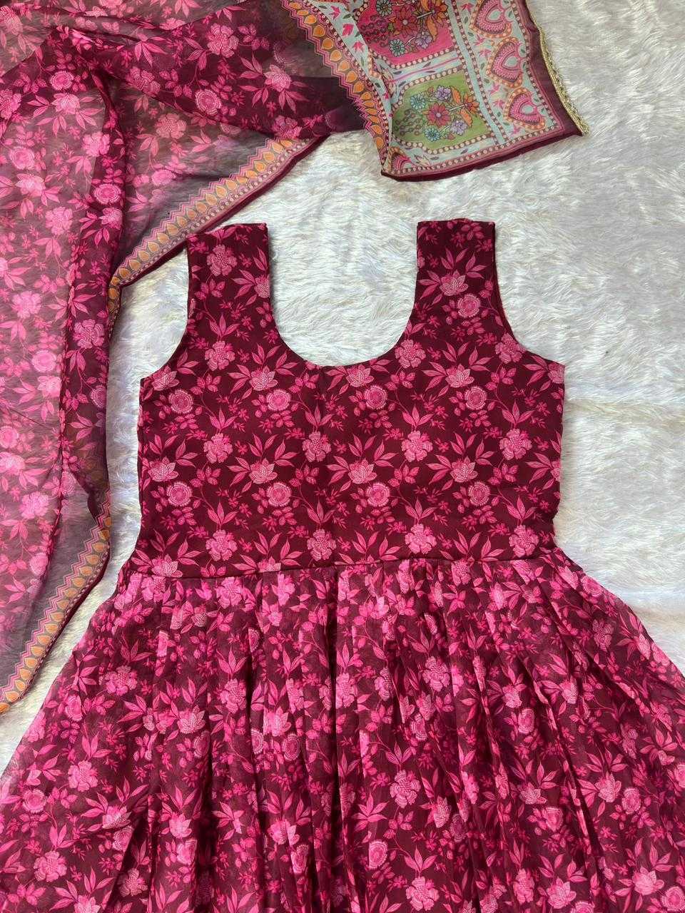 Ynf Organza Gowns Wholesale Printed Gowns Designer Gowns Silk Gowns Manufacturer- Kapda Export