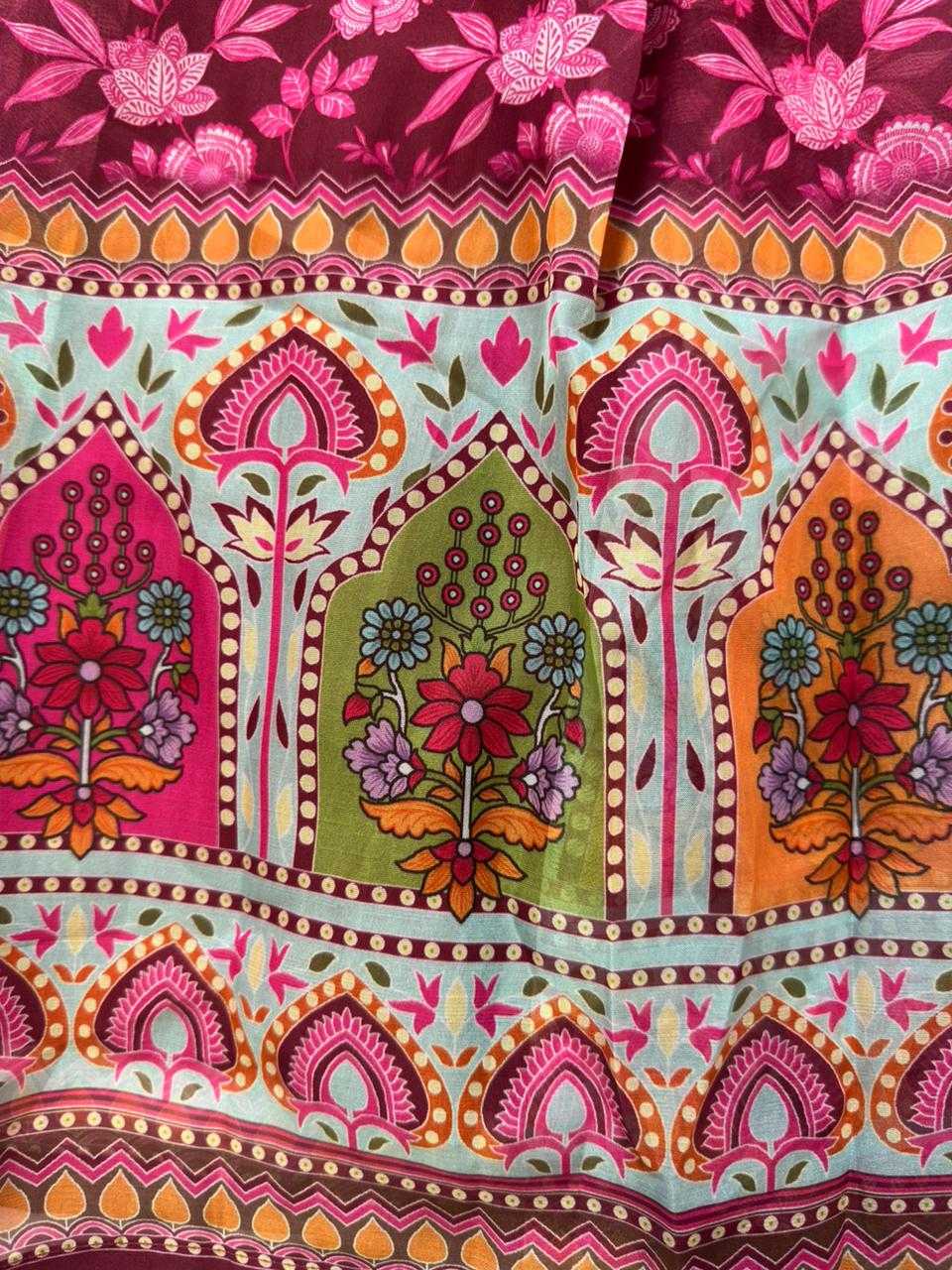 Ynf Organza Gowns Wholesale Printed Gowns Designer Gowns Silk Gowns Manufacturer- Kapda Export