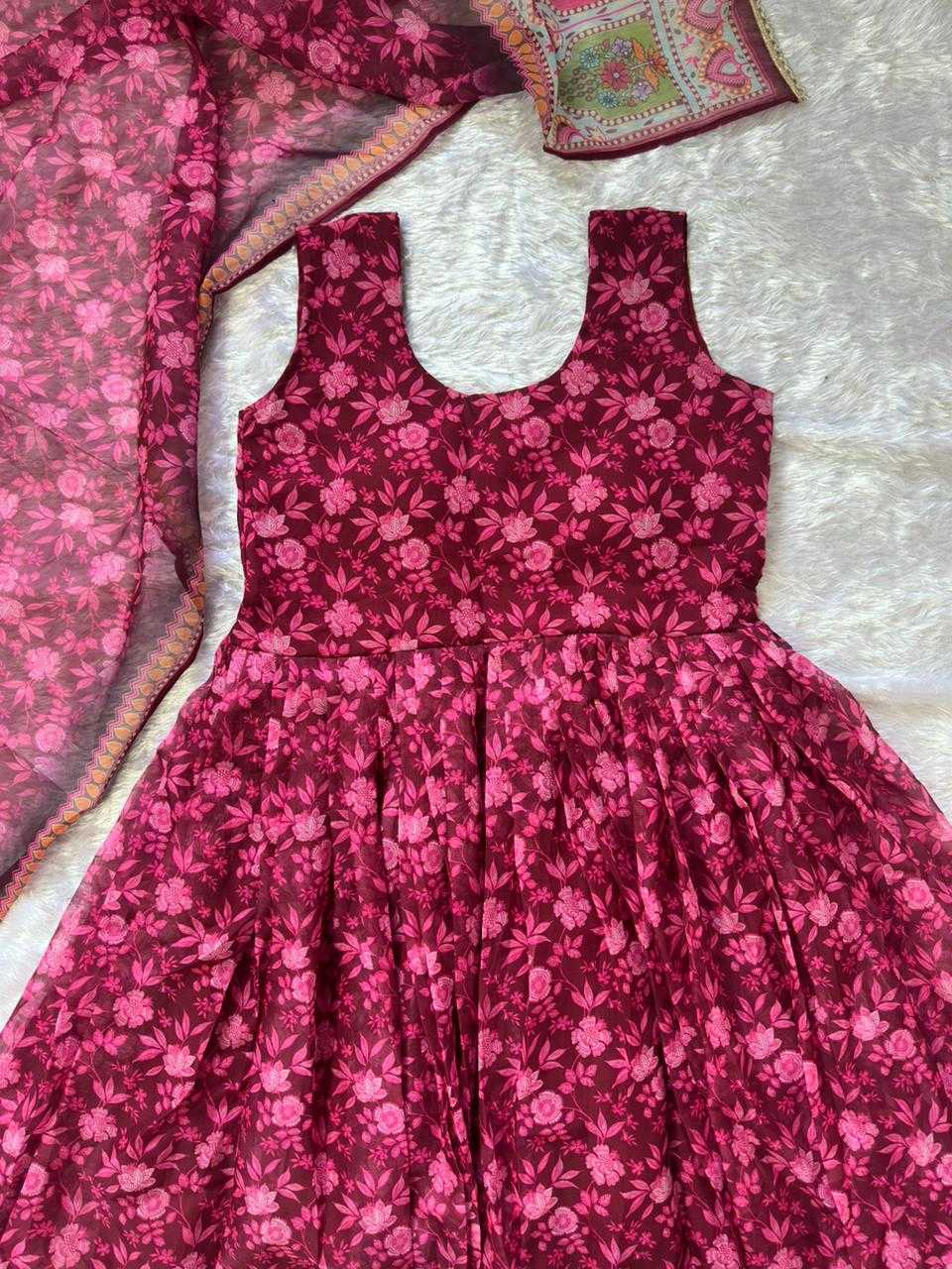 Ynf Organza Gowns Wholesale Printed Gowns Designer Gowns Silk Gowns Manufacturer- Kapda Export