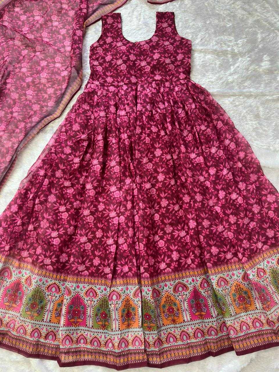 Ynf Organza Gowns Wholesale Printed Gowns Designer Gowns Silk Gowns Manufacturer- Kapda Export