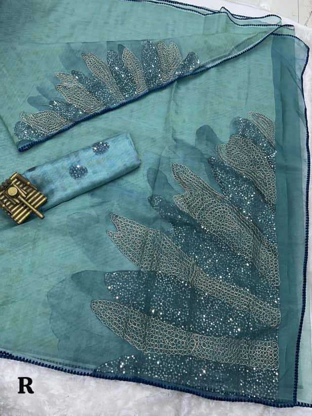 Ynf Organza KESH501 Rimzim Sarees Wholesale Designer Sarees Organza Sarees Printed Sarees Manufacturer- Kapda Export