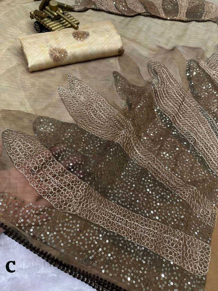 Ynf Organza KESH501 Rimzim Sarees Wholesale Designer Sarees Organza Sarees Printed Sarees Manufacturer- Kapda Export