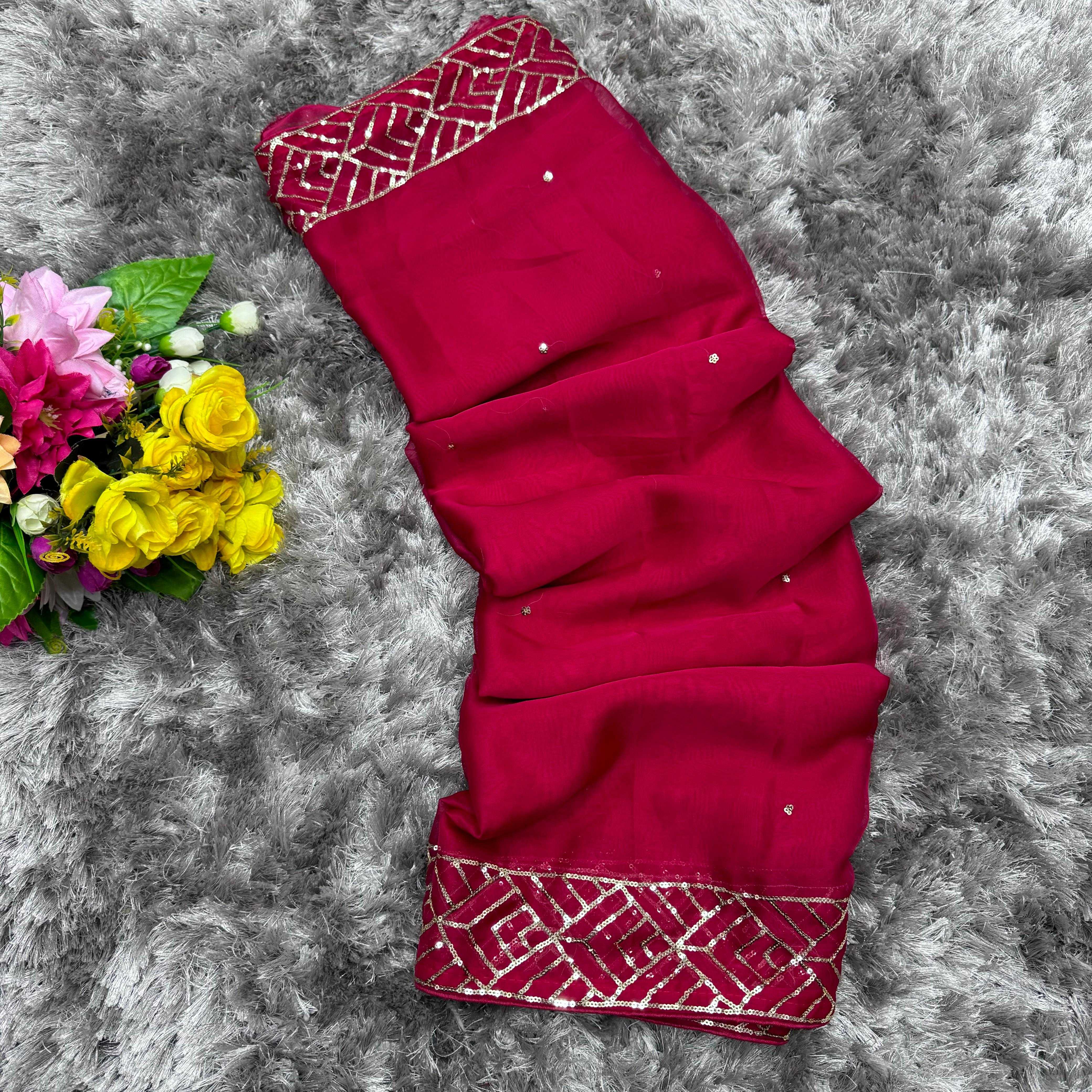 Ynf Organza KESH549 cover Sarees Wholesale Designer Sarees Organza Sarees Sequence Sarees Manufacturer- Kapda Export